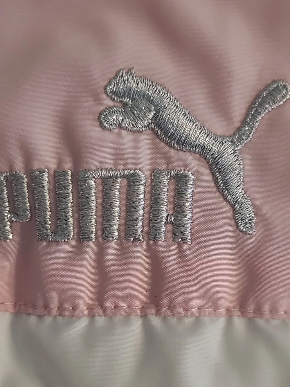 Puma Girls size Medium 10-12, Colorblock Puffer Vest - Pink, White & Blue
